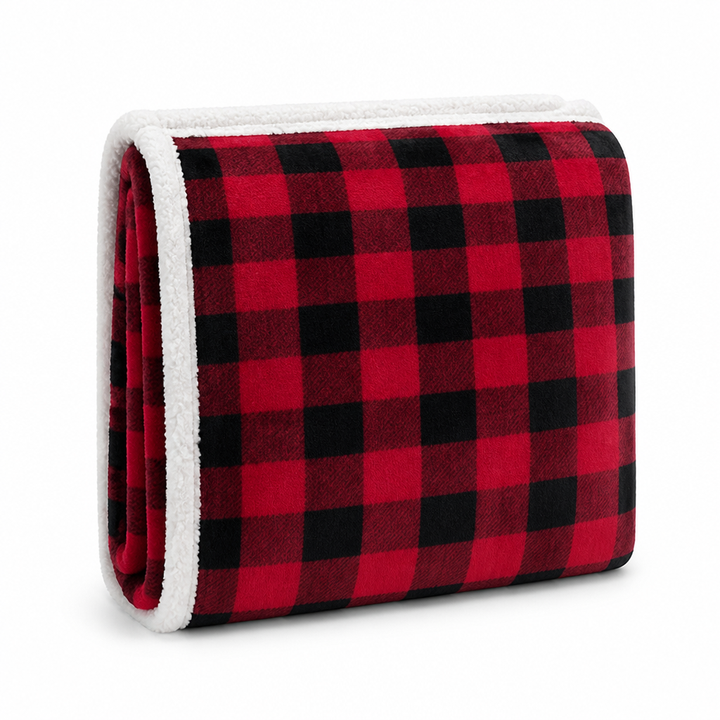 Festive Plush Fleece Throw Blanket with Holiday Prints