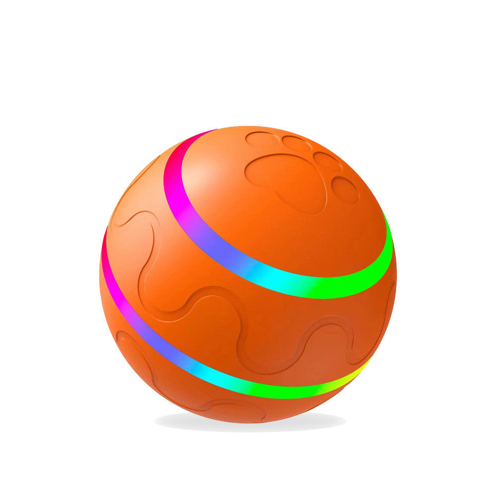 Self-rolling LED ball toy for pets