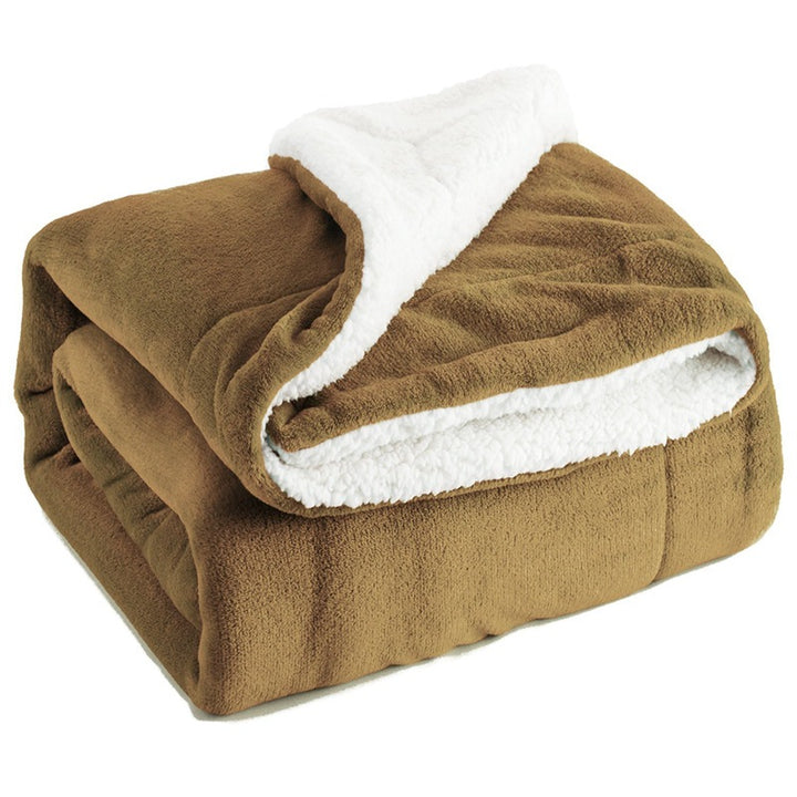 Sherpa Lamb Fleece Blanket, Flannel Throw in 4 Colors