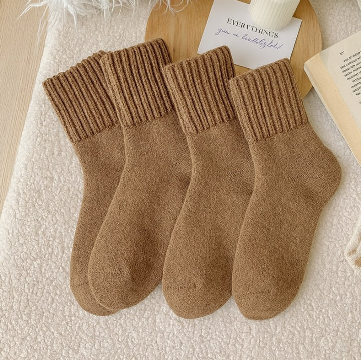 Thick terry plush mid-calf winter socks