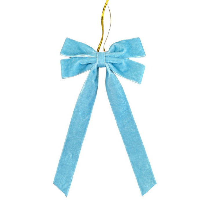 Plushridge Velvet Christmas Bow with Long Tails and Gold Cord