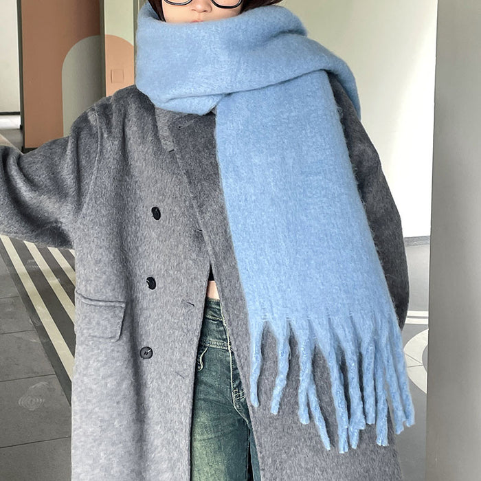 Plushridge Chunky Fluffy Oversized Scarf with Long Tassels