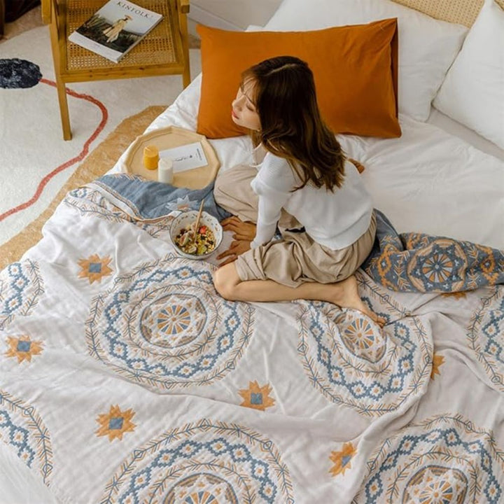 Cotton Mandala Throw Blanket for Home Decor