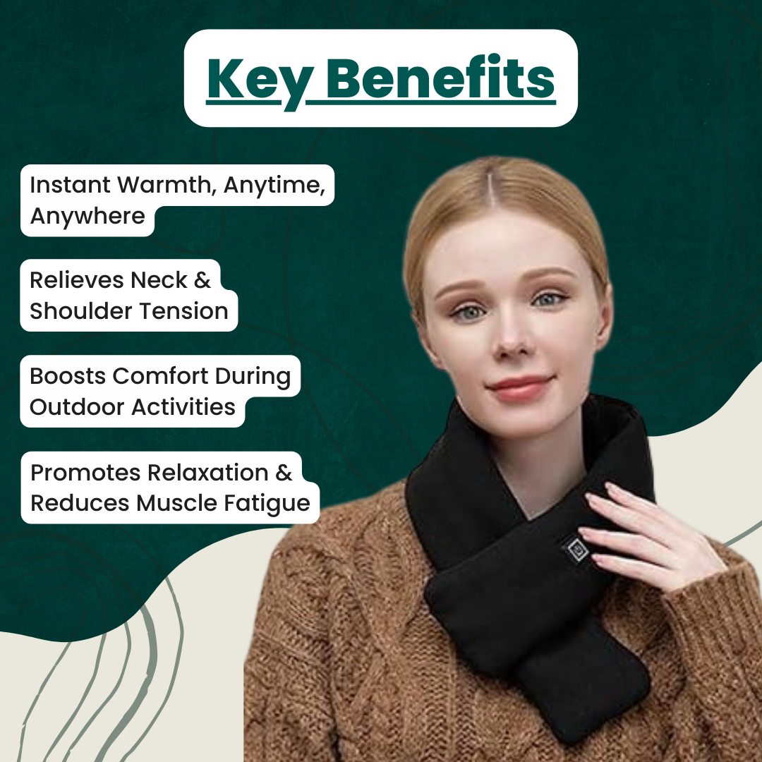 Plushridge™ USB Heated Neck Wrap Scarf with Even, Soothing Warmth