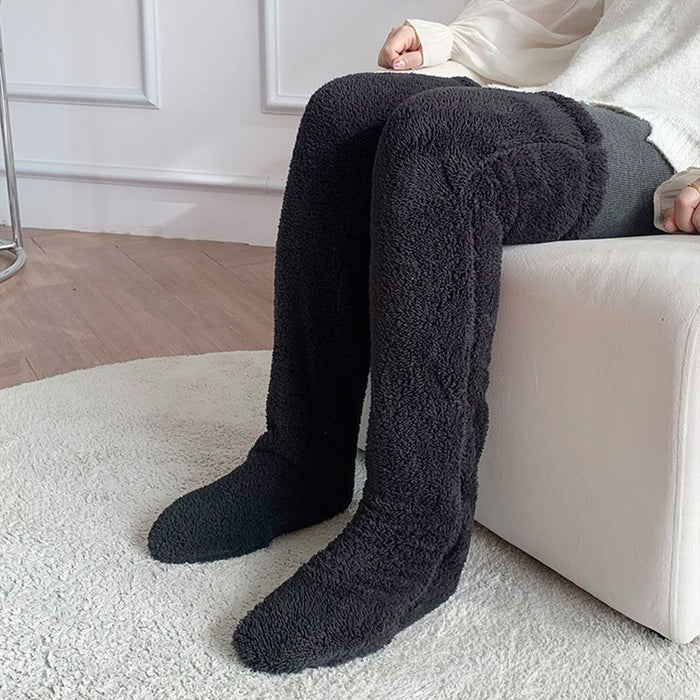Plushridge Fuzzy Over-the-Knee Socks, Thick Plush Inside and Out