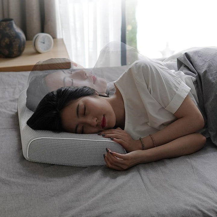 Gray ergonomic memory foam pillow