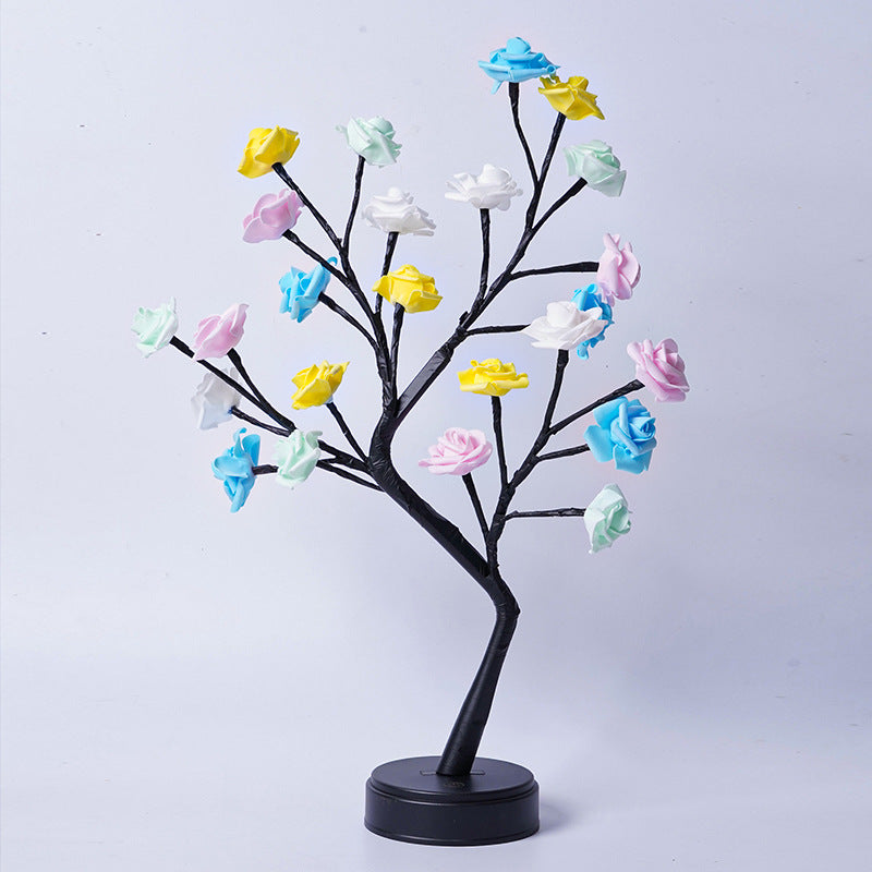 Rose Tree Lamp, LED Flower Night Light with USB Power