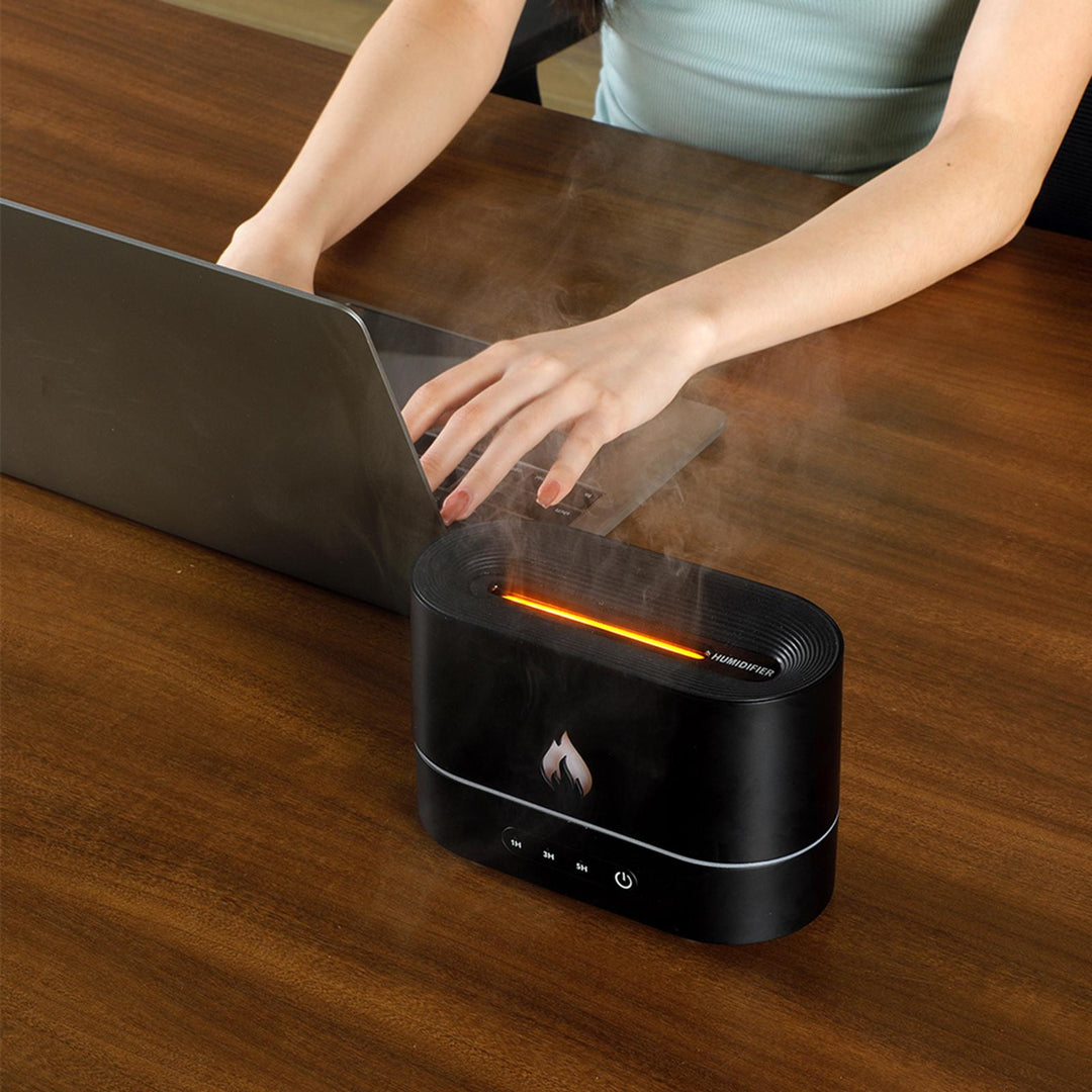 Square Flame Aroma Diffuser for Bedrooms, Quiet USB Humidifier
