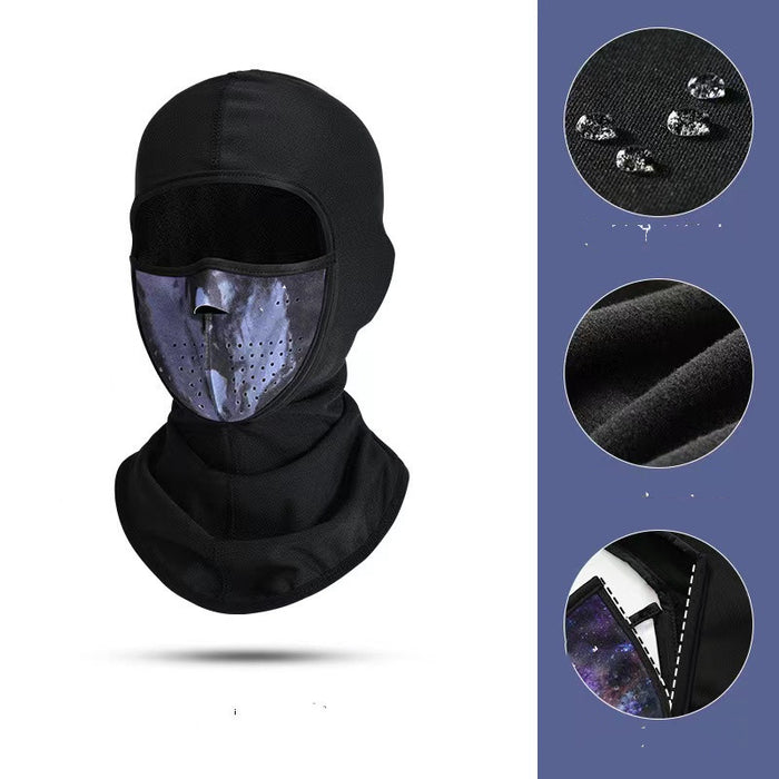 Plushridge Windproof ski face mask and neck cover with adjustable cord