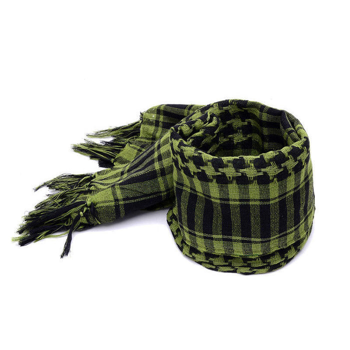 Plushridge Shemagh Scarf in Cotton Blend with Fringed Edges