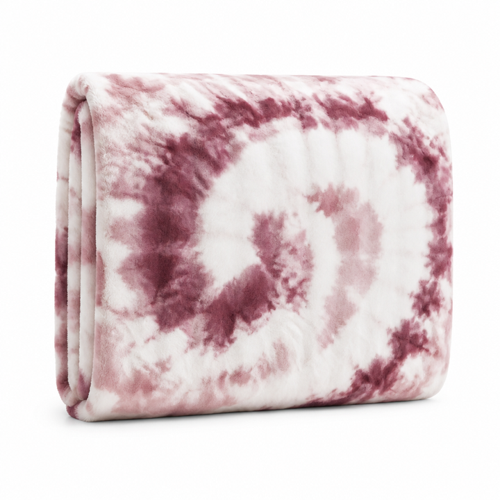 Swirl Tie-Dye Faux Fur Throw Blanket – Soft &amp; Breathable