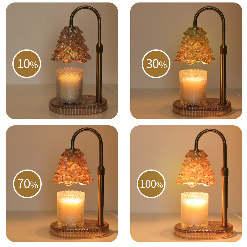 White Candle Warmer Lamp with Dimmer and Timer, Flame-Free
