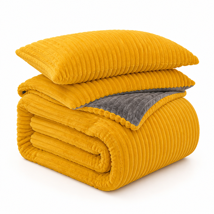 Coral Fleece Duvet Cover Set with 2 Pillowcases, Warm and Soft