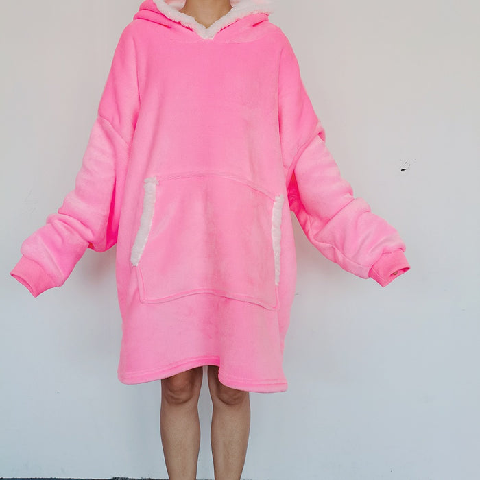 Plushridge Oversized Sherpa Blanket Hoodie with Big Pocket