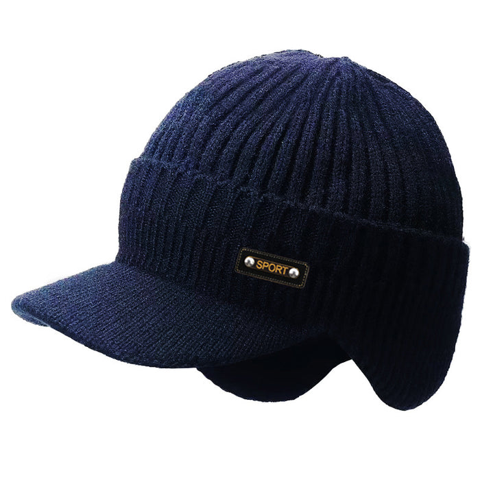 Plushridge Men's Peaked Knit Beanie with Ear Flaps