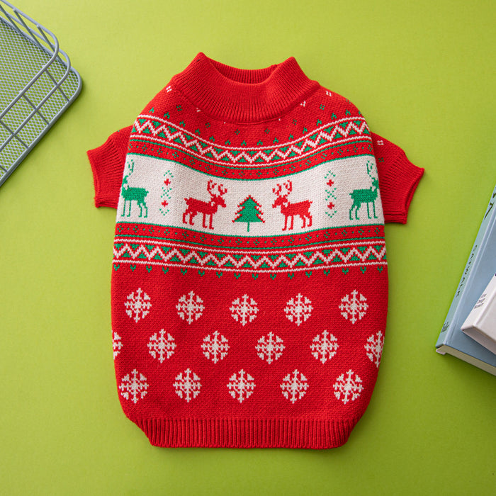 Plushridge Knitted Christmas Sweater for Small Dogs