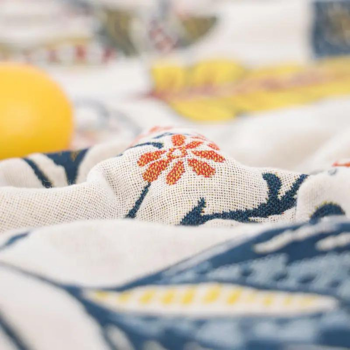 Rustic Artistic Floral 100% Cotton Blanket