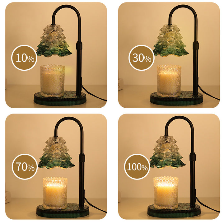 Green Candle Warmer Lamp with Timer and Dimmer, Wax Melter