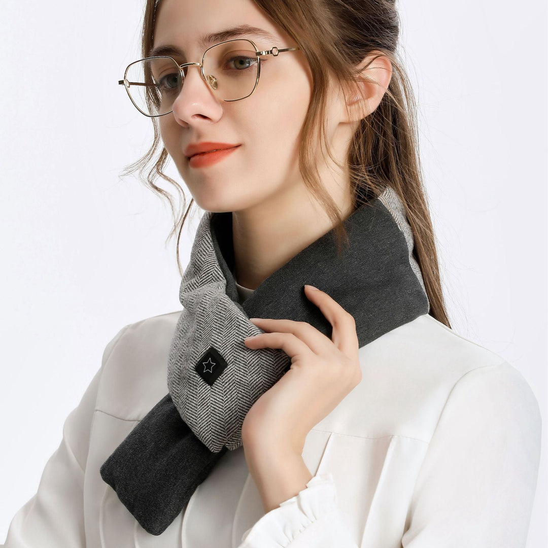 Plushridge™ Cotton Heated Scarf with 3 Heat Levels and 7-Hour Battery