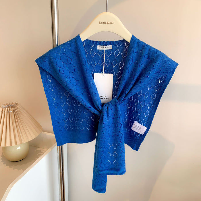 Plushridge Tie-Front Knit Shoulder Wrap in Solid or Openwork