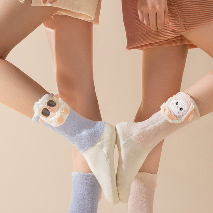 Heated socks with 3D cartoon cat