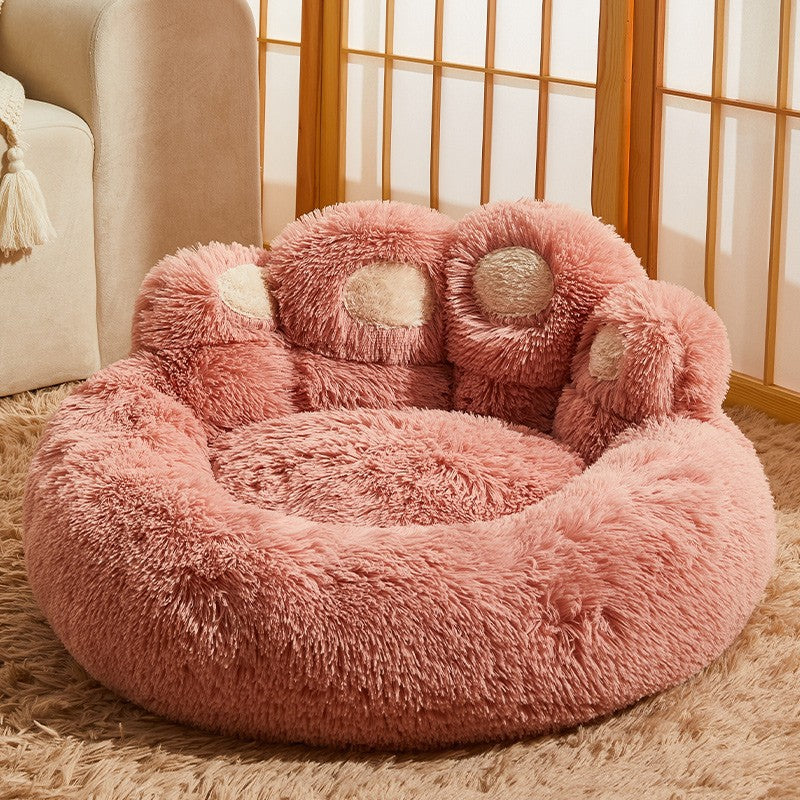 Fluffy Round Dog Bed for Winter, 50 to 110cm