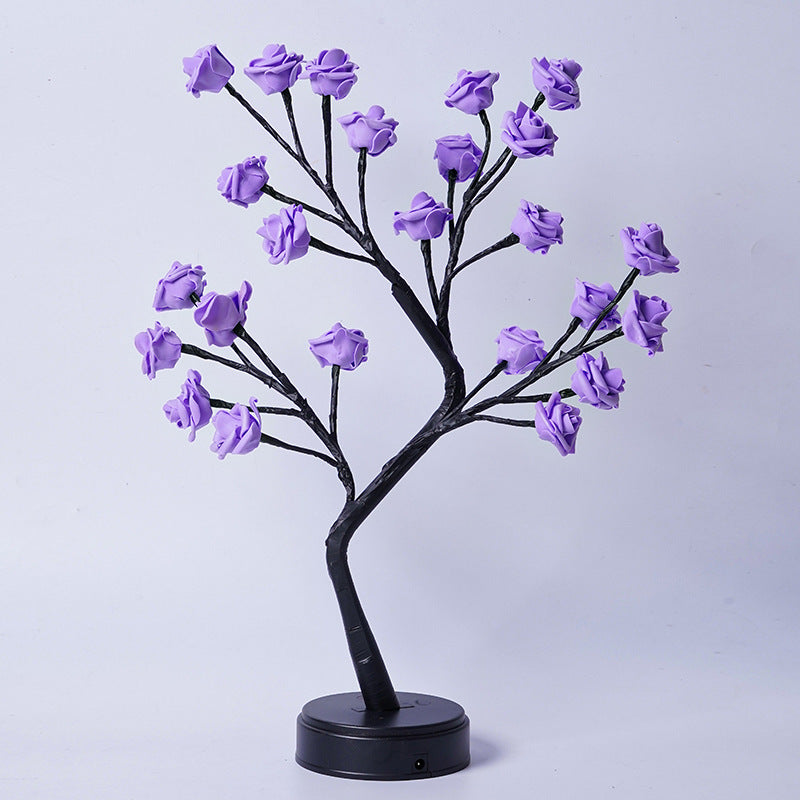 Rose Tree Lamp, LED Flower Night Light with USB Power