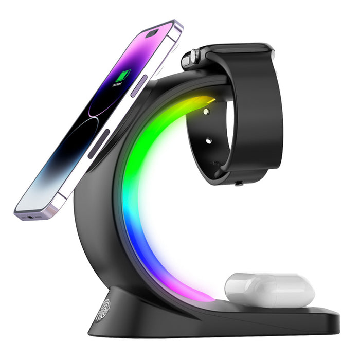 Plushridge Magnetic Wireless Charging Station with RGB Mood Light