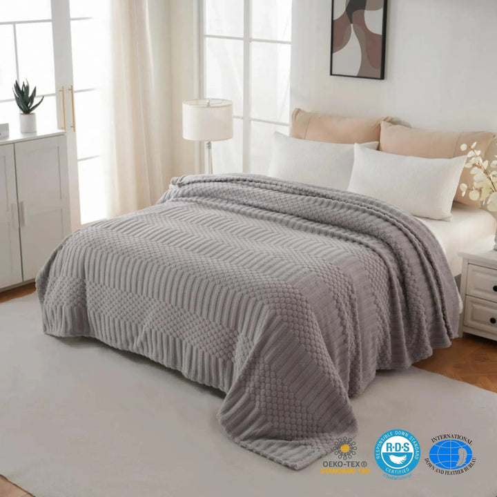 Fluffy Plush Fleece Throw Blanket for Couch and Bed