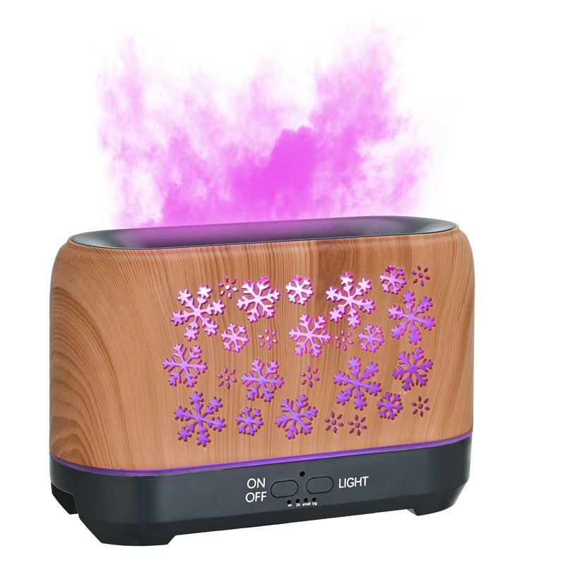 Flame Aroma Diffuser with 7 Colors and Snowflake Design