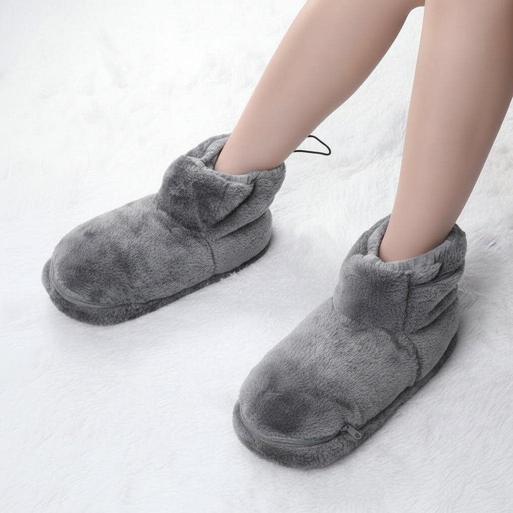 Plushridge™ USB Heated Plush Slippers for Warm, Cozy Feet at Home