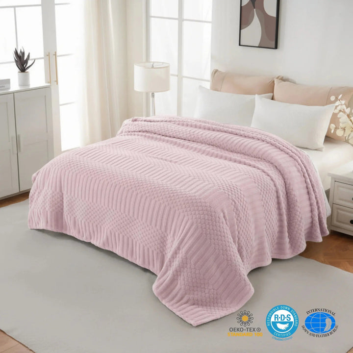 Fluffy Plush Fleece Throw Blanket for Couch and Bed