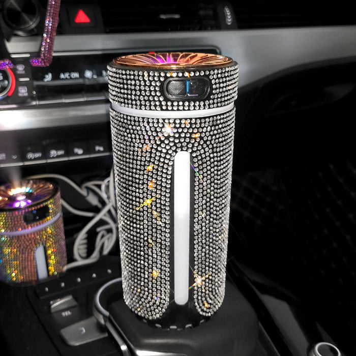 Plushridge Rhinestone Car Diffuser with Color Mood Light