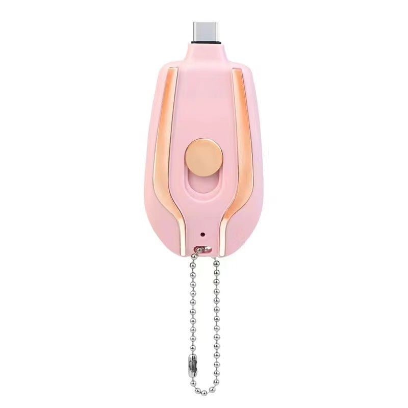 Mini keychain power bank on keyring
