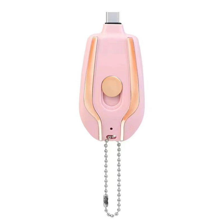Mini keychain power bank on keyring