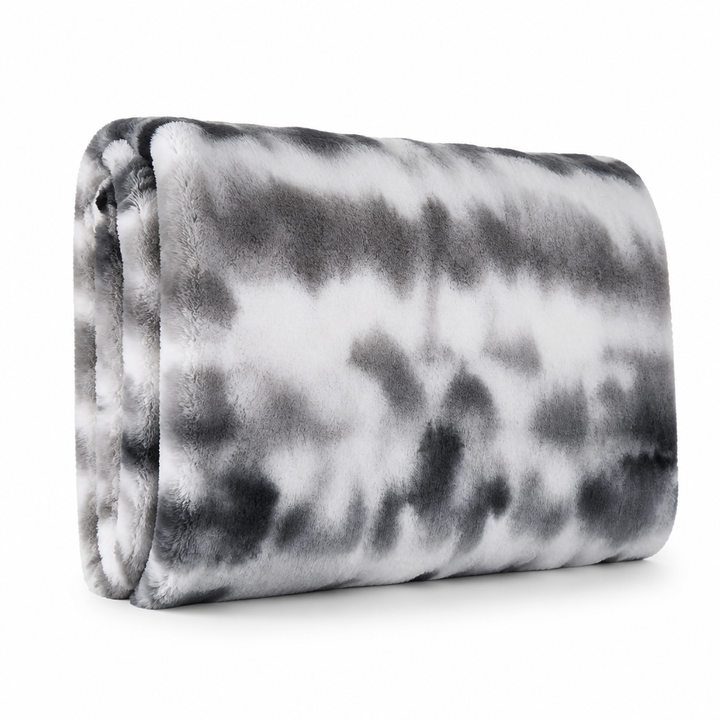 Swirl Tie-Dye Faux Fur Throw Blanket – Soft &amp; Breathable
