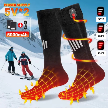Plushridge™ USB Rechargeable Heated Socks for Toes and Soles
