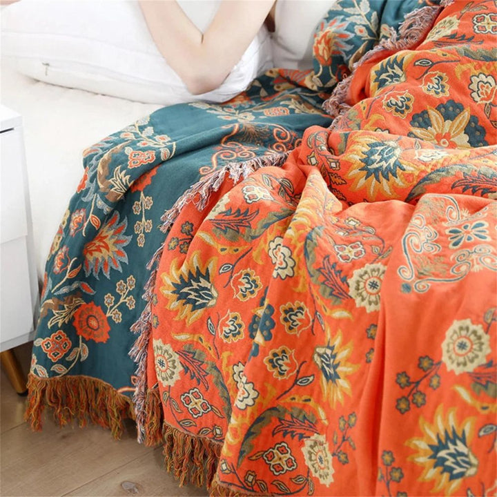 Plushridge™ Vintage Floral Reversible Throw Blanket With Two Styles