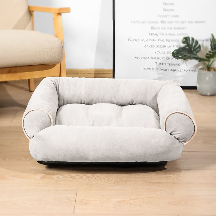 Plushridge Sofa-Style Pet Bed with Bolster Armrests