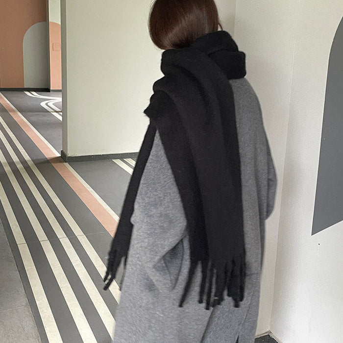 Plushridge Chunky Fluffy Oversized Scarf with Long Tassels