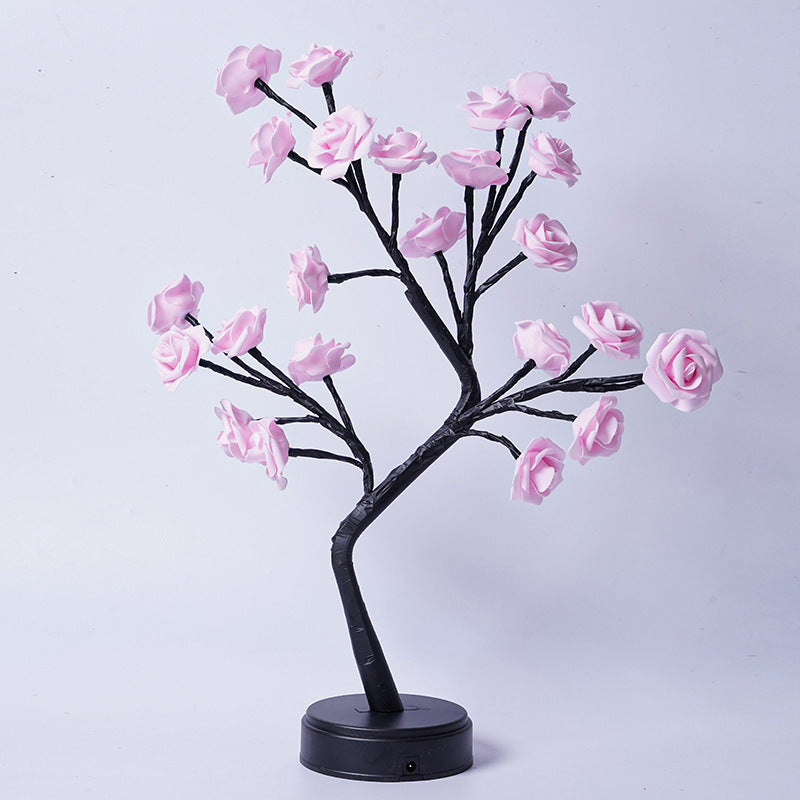 Rose Tree Lamp, LED Flower Night Light with USB Power