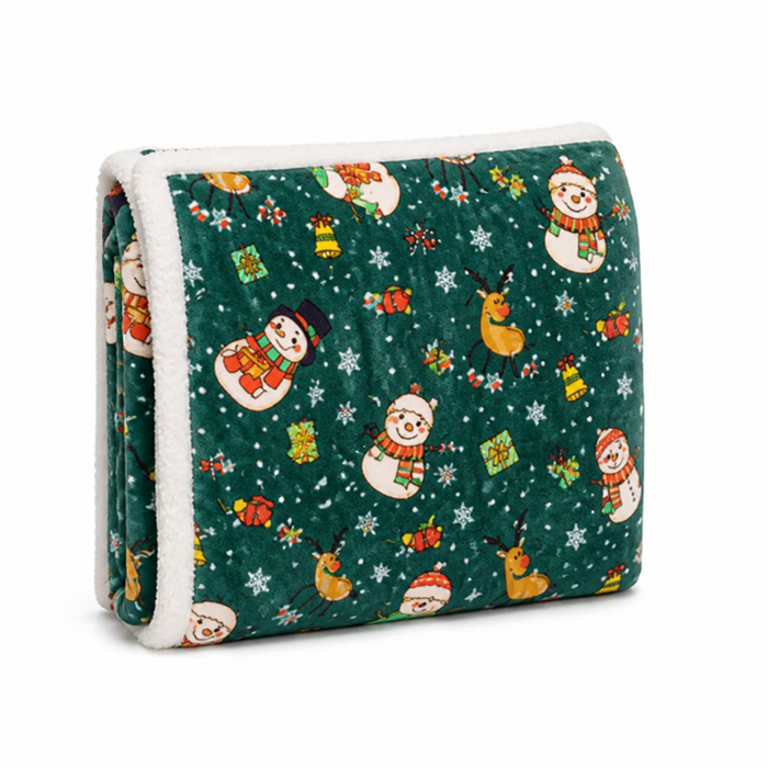 Plushridge™ Festive Plush Fleece Throw Blanket with Holiday Prints