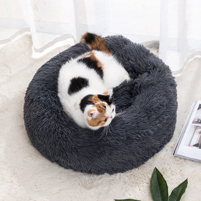 Round Winter Pet Bed, Cloth, 30 to 100cm