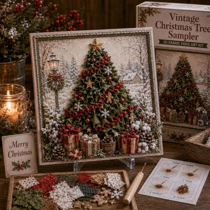3D fabric poke art Christmas cardinal in frame