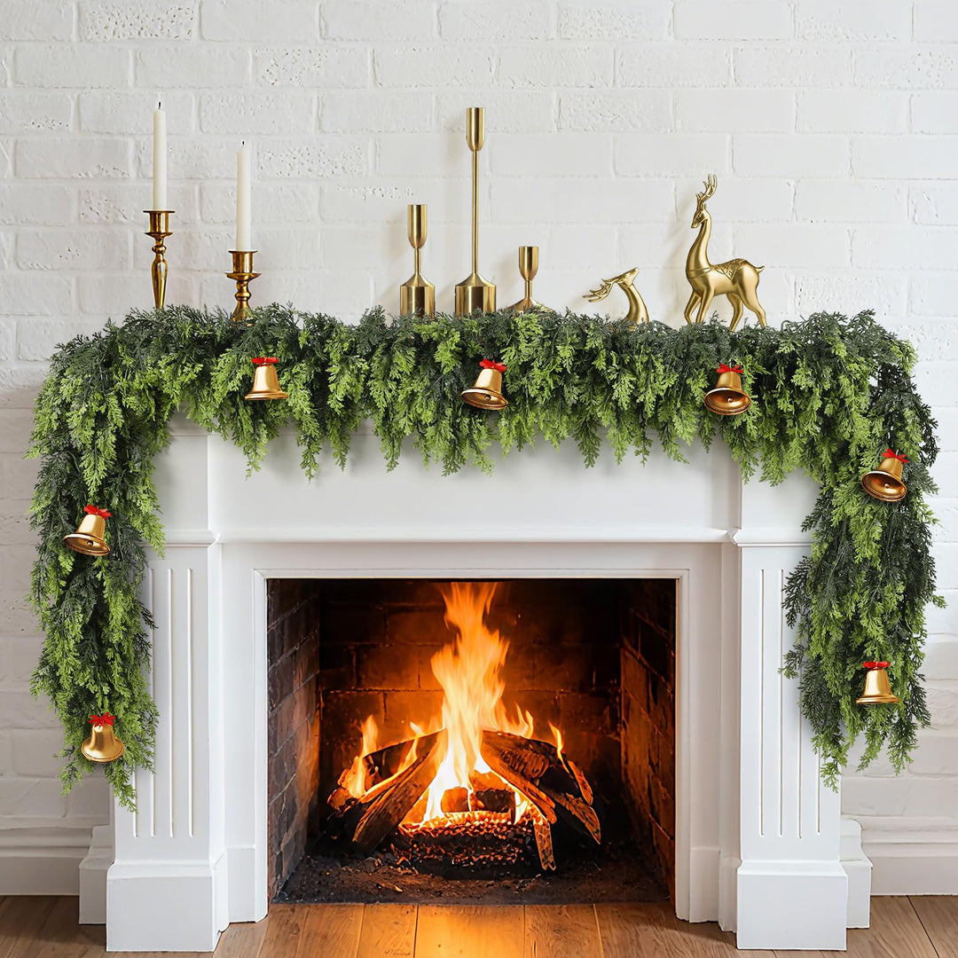 Green artificial Norfolk pine garland