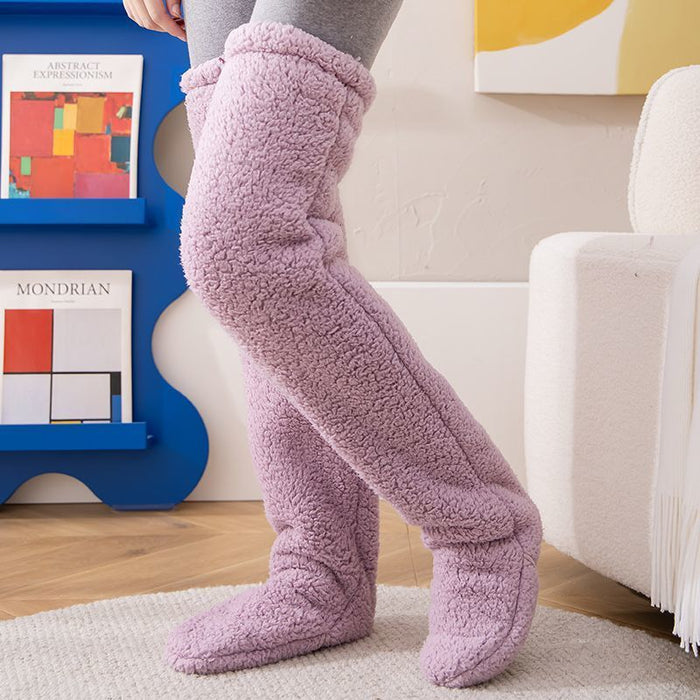 Plushridge Fuzzy Over-the-Knee Socks, Thick Plush Inside and Out
