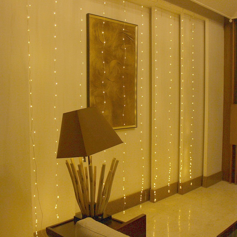 Christmas LED Curtain Lights 3 x 3 m 304 Beads Remote Control