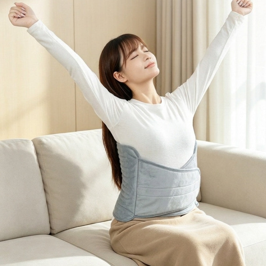 Gray electric heating pad belt for waist