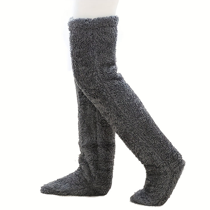 Fluffy over-the-knee plush leg socks