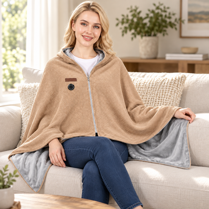 Plushridge™ USB-C Heated Blanket with Zipper and 8 Heat Zones